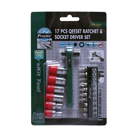 Двухсторонняя трещотка Pro'sKit 1PK-202A с насадками Превью 3