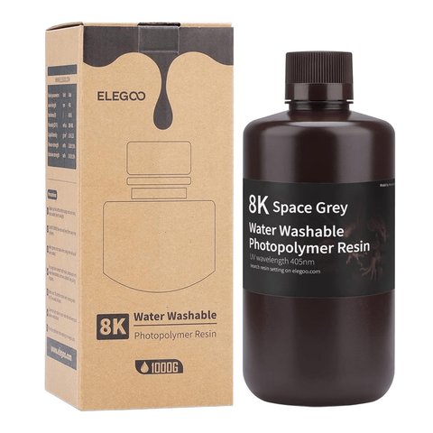 Фотополимерная смола для 3D-принтера ELEGOO 8K Space Grey (водосмываемая), 1 кг Превью 9