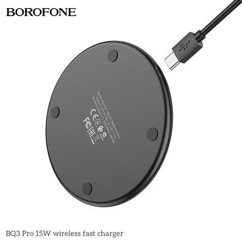 Беспроводное зарядное устройство Borofone BQ3 Pro, Power Delivery (PD), черное, USB тип-C, 15 Вт, #6974443380583 Превью 3