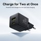 Мережевий зарядний пристрій Baseus Palm, 20 Вт, Fast Charge, чорний, 2 порта, #P10111608113-00 Прев'ю 1