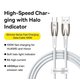 USB Cable Baseus Glimmer, (USB type-A, USB type C, 100 cm, 100 W, white, nylon braided) #CADH000402 Preview 1