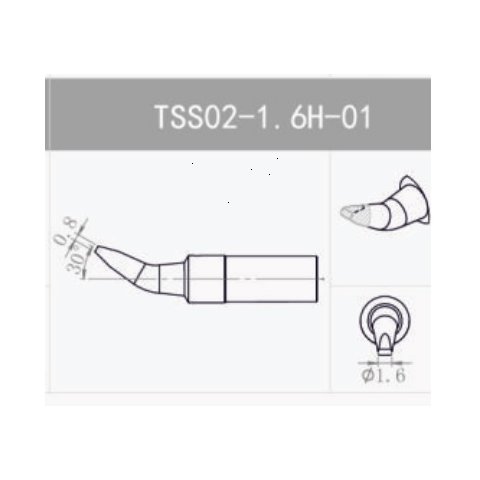 Punta de recambio para cautín Quick TSS02-1.6H-01 Vista previa  1