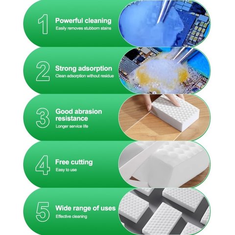 Губки RELIFE RL-080 PRO, для очищення, меламінова, 100 мм, 70 мм, 30 мм Прев'ю 2