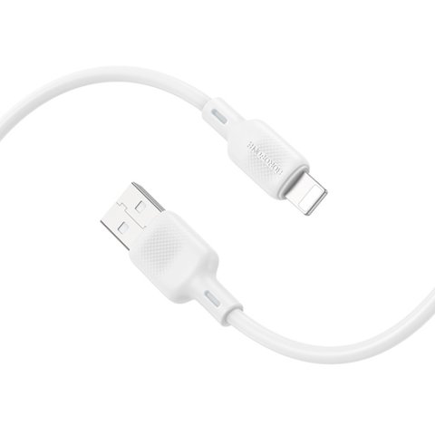 USB кабель Borofone BX113, USB тип-A, Lightning, 100 см, 2,4 А, білий, #6941991115400 Прев'ю 1