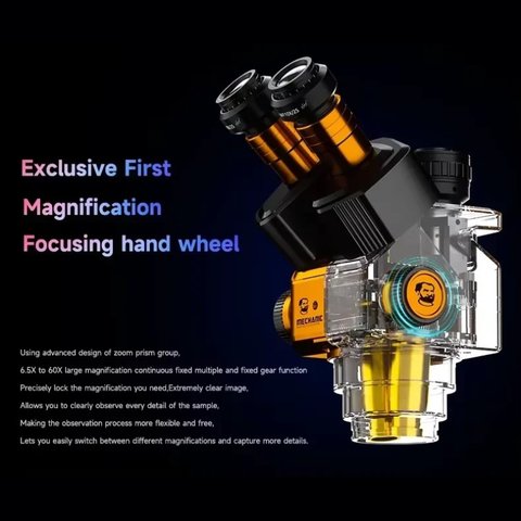 Мікроскоп Mechanic ROBOT Z4, тринокулярний, 6,5X-60X Прев'ю 4