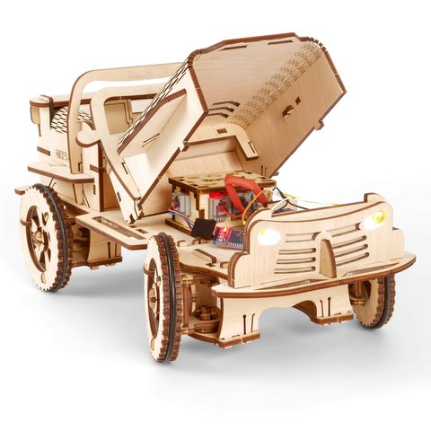 Деревянный конструктор EcoBot автомобиль Багги с Bluetooth управлением Превью 3